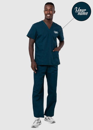 Free Embroidery Unisex Basic Nurse Scrub Set