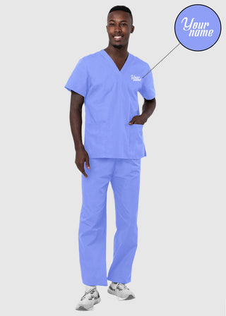 Free Embroidery Unisex Basic Nurse Scrub Set