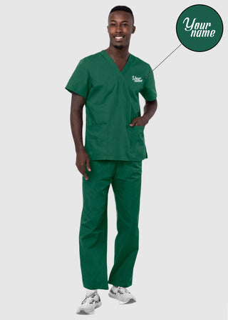 Free Embroidery Unisex Basic Nurse Scrub Set