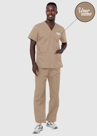 Free Embroidery Unisex Basic Nurse Scrub Set