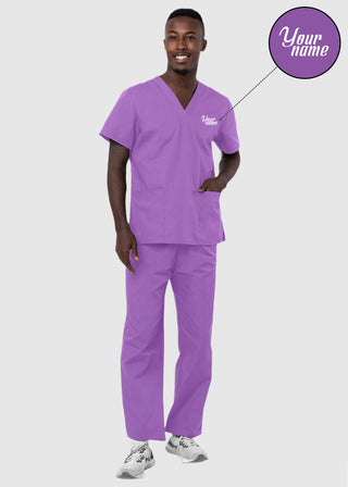 Free Embroidery Unisex Basic Nurse Scrub Set