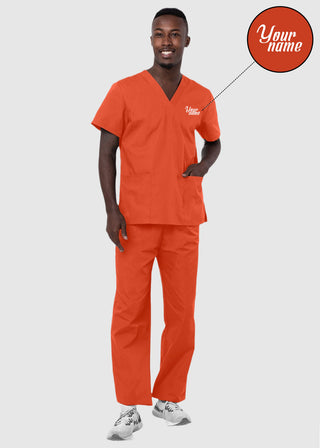 Free Embroidery Unisex Basic Nurse Scrub Set