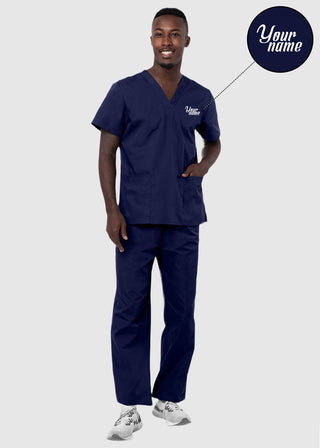 Free Embroidery Unisex Basic Nurse Scrub Set