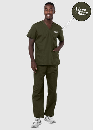 Free Embroidery Unisex Basic Nurse Scrub Set