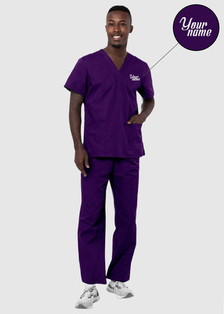 Free Embroidery Unisex Basic Nurse Scrub Set