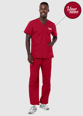Free Embroidery Unisex Basic Nurse Scrub Set