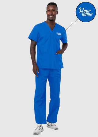 Free Embroidery Unisex Basic Nurse Scrub Set