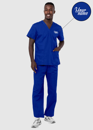 Free Embroidery Unisex Basic Nurse Scrub Set