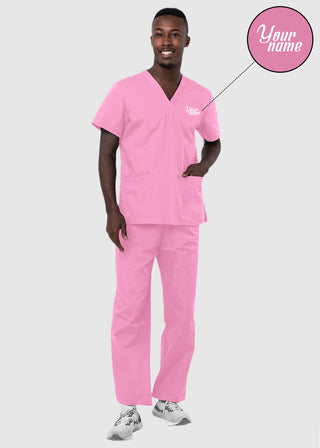 Free Embroidery Unisex Basic Nurse Scrub Set