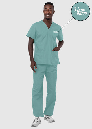 Free Embroidery Unisex Basic Nurse Scrub Set