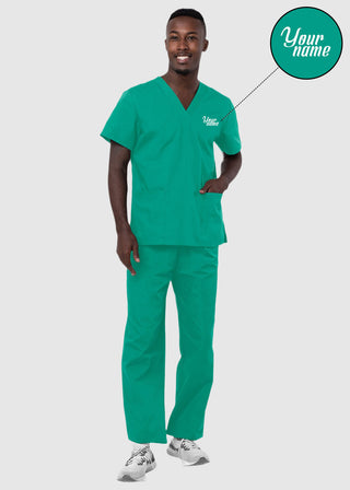 Free Embroidery Unisex Basic Nurse Scrub Set