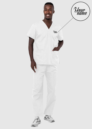 Free Embroidery Unisex Basic Nurse Scrub Set