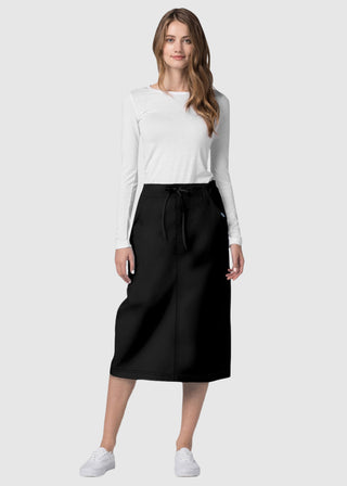 Adar Women Two Pocket Mid-Calf Drawstring Uniform Skirt