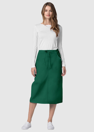 Adar Women Two Pocket Mid-Calf Drawstring Uniform Skirt
