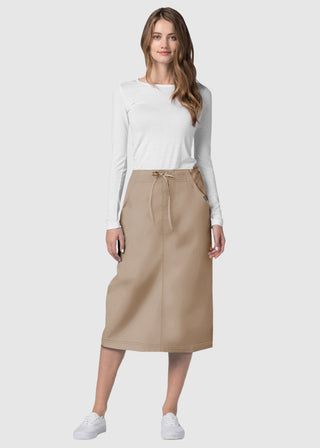 Adar Women Two Pocket Mid-Calf Drawstring Uniform Skirt