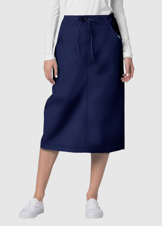 Adar Women Two Pocket Mid-Calf Drawstring Uniform Skirt