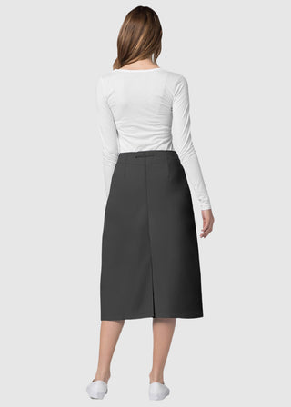 Adar Women Two Pocket Mid-Calf Drawstring Uniform Skirt