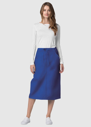 Adar Women Two Pocket Mid-Calf Drawstring Uniform Skirt