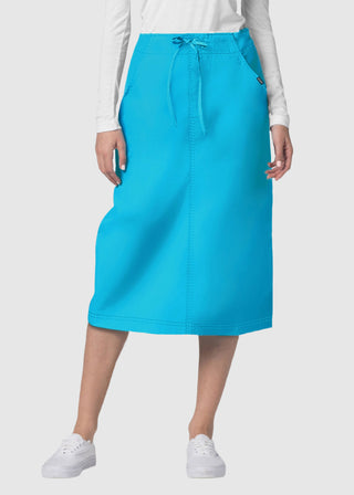Adar Women Two Pocket Mid-Calf Drawstring Uniform Skirt