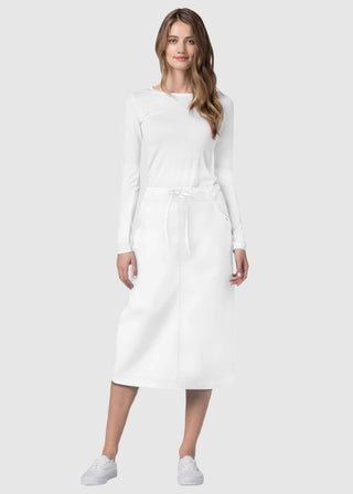Adar Women Two Pocket Mid-Calf Drawstring Uniform Skirt