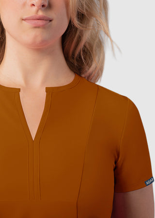 Adar Women's Bib Front Smock V-neck scrub Top