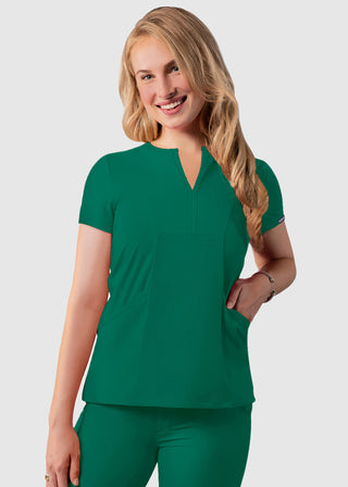 Adar Women's Bib Front Smock V-neck scrub Top
