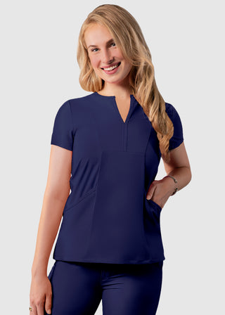 Adar Women's Bib Front Smock V-neck scrub Top