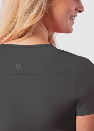 Adar Women's Bib Front Smock V-neck scrub Top