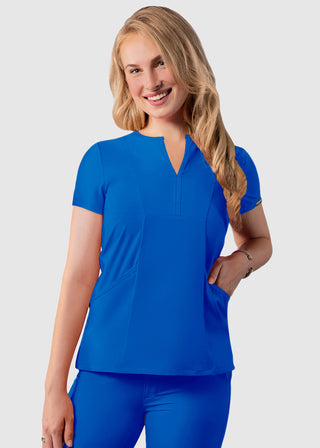 Adar Women's Bib Front Smock V-neck scrub Top
