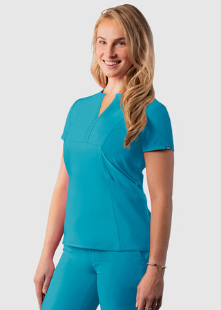 Adar Women's Bib Front Smock V-neck scrub Top