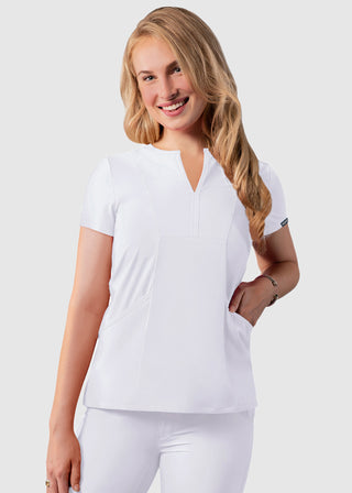 Adar Women's Bib Front Smock V-neck scrub Top