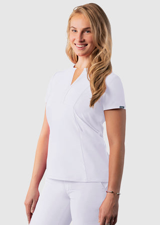 Adar Women's Bib Front Smock V-neck scrub Top