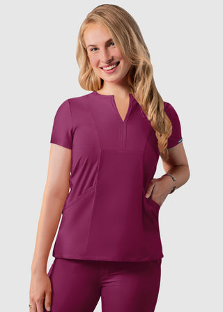 Adar Women's Bib Front Smock V-neck scrub Top