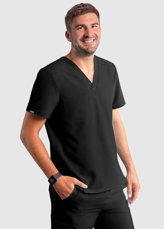 Adar Addition Men's Contemporary Fit V-Neck Scrub Top