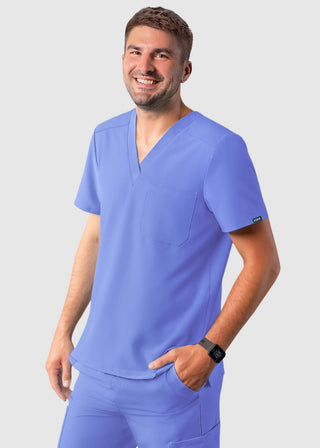 Adar Addition Men's Contemporary Fit V-Neck Scrub Top