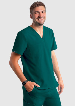 Adar Addition Men's Contemporary Fit V-Neck Scrub Top