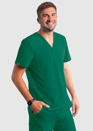 Adar Addition Men's Contemporary Fit V-Neck Scrub Top