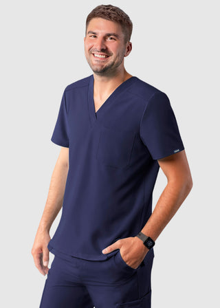 Adar Addition Men's Contemporary Fit V-Neck Scrub Top