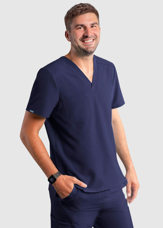 Adar Addition Men's Contemporary Fit V-Neck Scrub Top