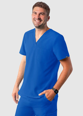 Adar Addition Men's Contemporary Fit V-Neck Scrub Top