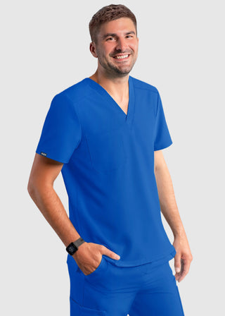 Adar Addition Men's Contemporary Fit V-Neck Scrub Top