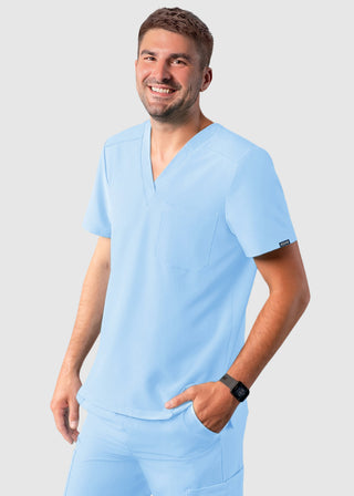Adar Addition Men's Contemporary Fit V-Neck Scrub Top