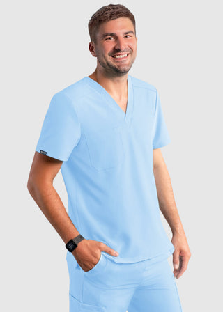 Adar Addition Men's Contemporary Fit V-Neck Scrub Top