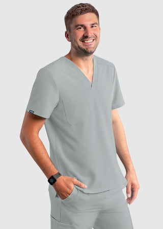 Adar Addition Men's Contemporary Fit V-Neck Scrub Top