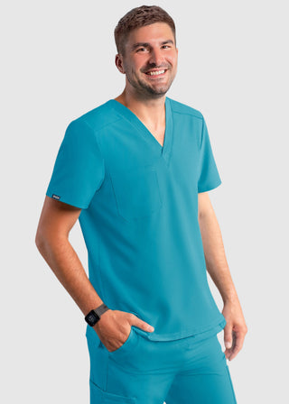Adar Addition Men's Contemporary Fit V-Neck Scrub Top