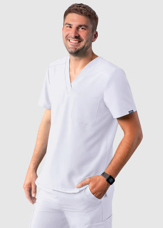 Adar Addition Men's Contemporary Fit V-Neck Scrub Top