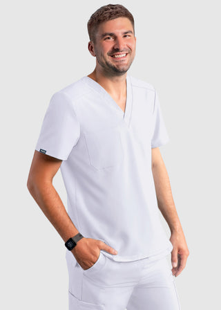 Adar Addition Men's Contemporary Fit V-Neck Scrub Top