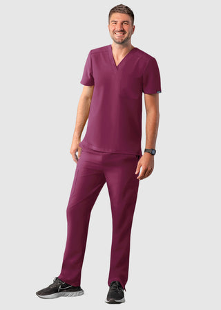 Adar Addition Men's Contemporary Fit V-Neck Scrub Top