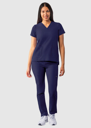 Adar Addition Scrub Set For Women - V-Neck Scrub Top & Skinny Cargo - Foto 4