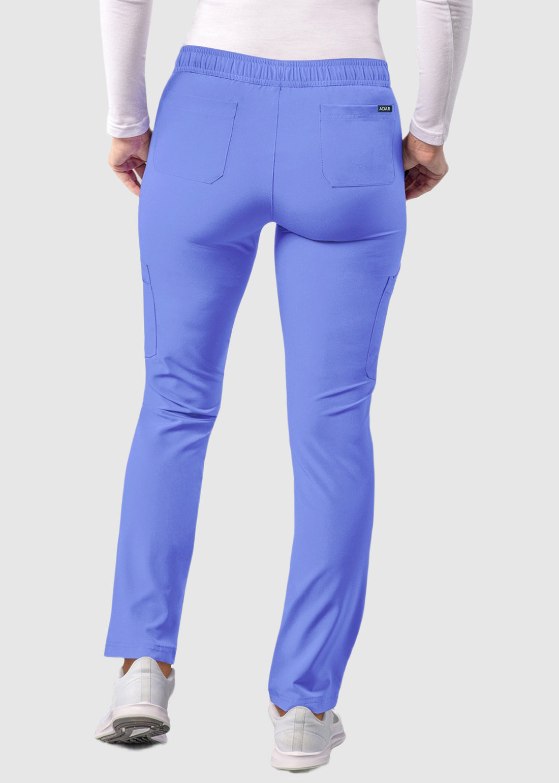 Adar Addition Scrubs For Women - Skinny Leg Cargo Drawstring Scrub Pants A6104